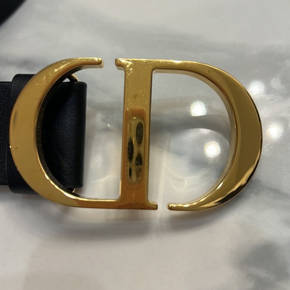 Dior Montaigne CD belt Gold-tone black leather width 1.5’’ size 75 - Picture 3 of 5